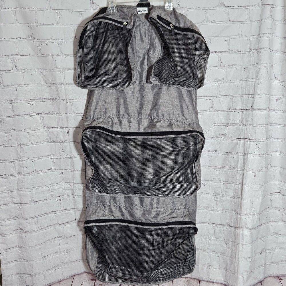 RuMe Garment Travel Organizer Bag Gray Foldable Hanging Storage Lightweight